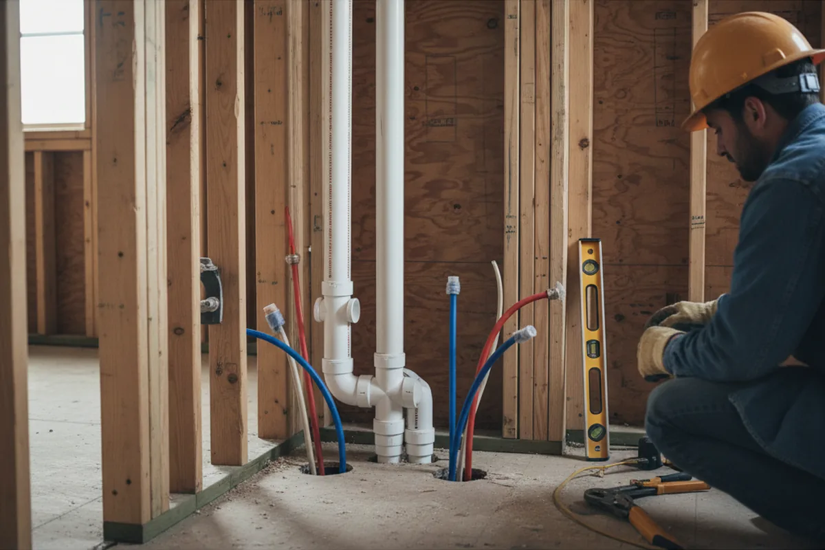 Drain and supply rough-in during Leak Detection in Sallisaw